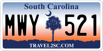 SC license plate MWY521
