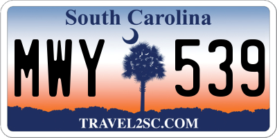 SC license plate MWY539