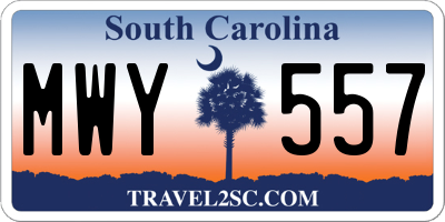SC license plate MWY557