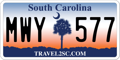 SC license plate MWY577
