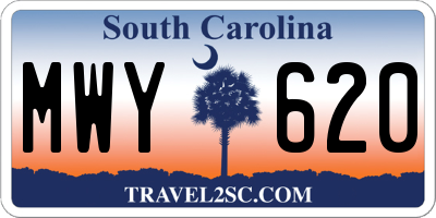 SC license plate MWY620