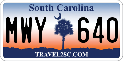 SC license plate MWY640