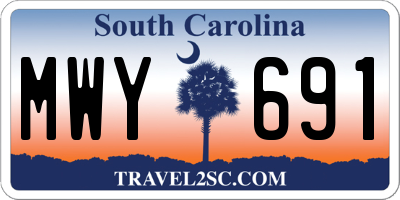 SC license plate MWY691