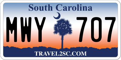 SC license plate MWY707