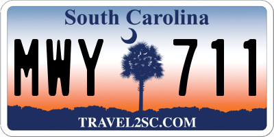SC license plate MWY711