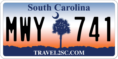 SC license plate MWY741