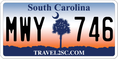 SC license plate MWY746