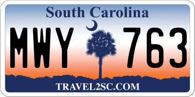 SC license plate MWY763