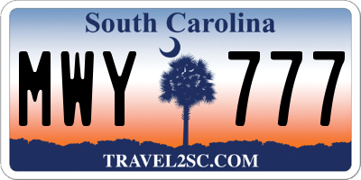 SC license plate MWY777