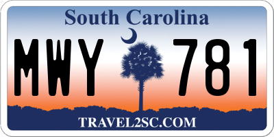 SC license plate MWY781