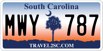 SC license plate MWY787