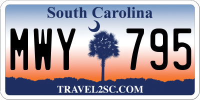 SC license plate MWY795