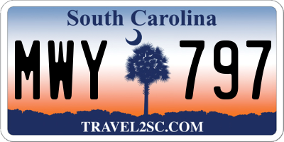 SC license plate MWY797