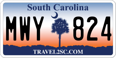 SC license plate MWY824