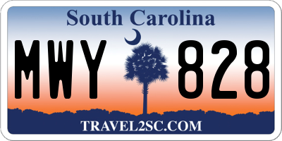 SC license plate MWY828