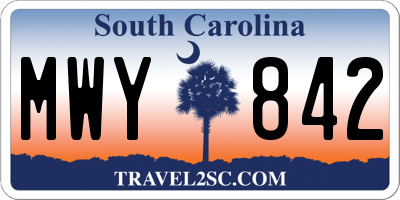 SC license plate MWY842