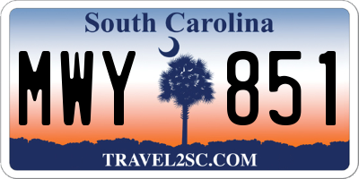SC license plate MWY851