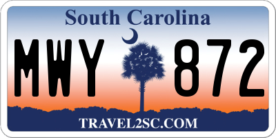 SC license plate MWY872