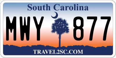 SC license plate MWY877