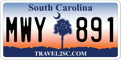 SC license plate MWY891