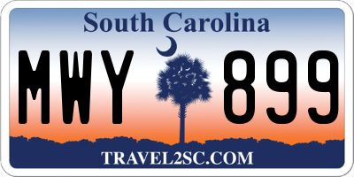 SC license plate MWY899