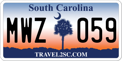 SC license plate MWZ059