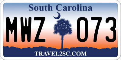 SC license plate MWZ073