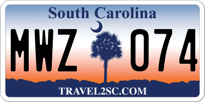 SC license plate MWZ074
