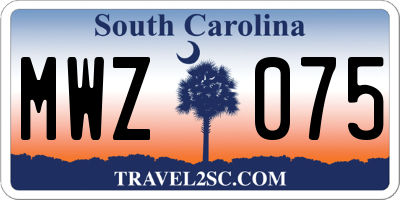 SC license plate MWZ075