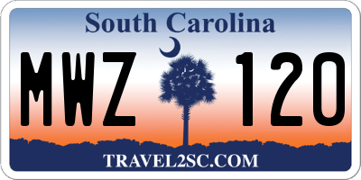 SC license plate MWZ120