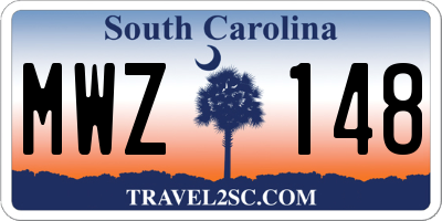 SC license plate MWZ148
