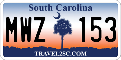SC license plate MWZ153