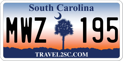 SC license plate MWZ195