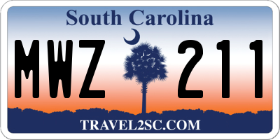 SC license plate MWZ211