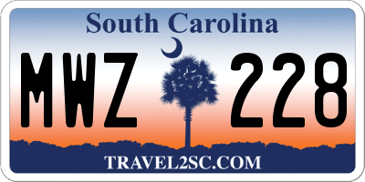 SC license plate MWZ228