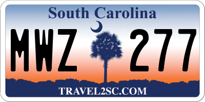 SC license plate MWZ277