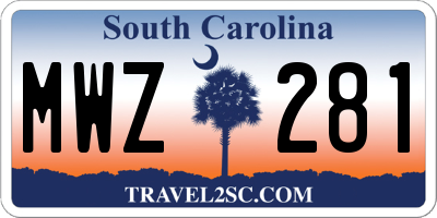 SC license plate MWZ281