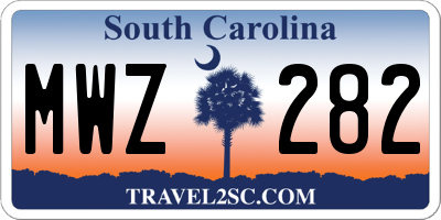 SC license plate MWZ282