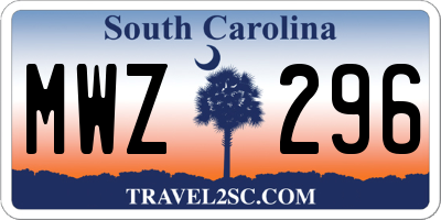 SC license plate MWZ296