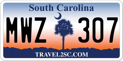 SC license plate MWZ307