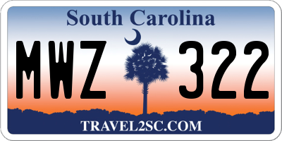 SC license plate MWZ322