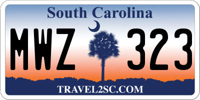 SC license plate MWZ323