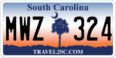 SC license plate MWZ324