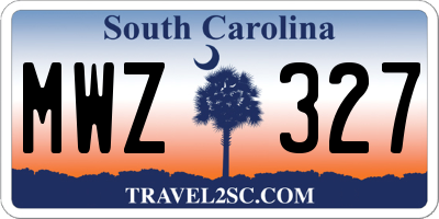 SC license plate MWZ327