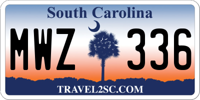 SC license plate MWZ336
