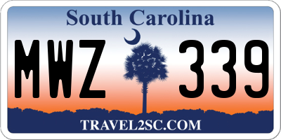 SC license plate MWZ339