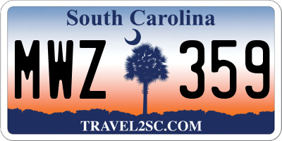 SC license plate MWZ359