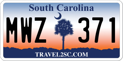 SC license plate MWZ371