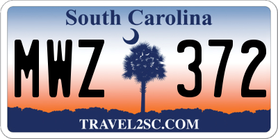 SC license plate MWZ372