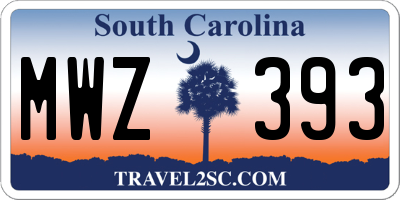 SC license plate MWZ393